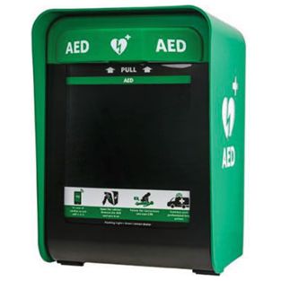 Hjertestarterskab til udendørs brug i grønt