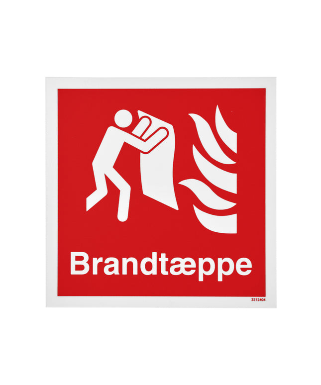 Skilt brandtæppe Efterlysende Str. 150x150 mm