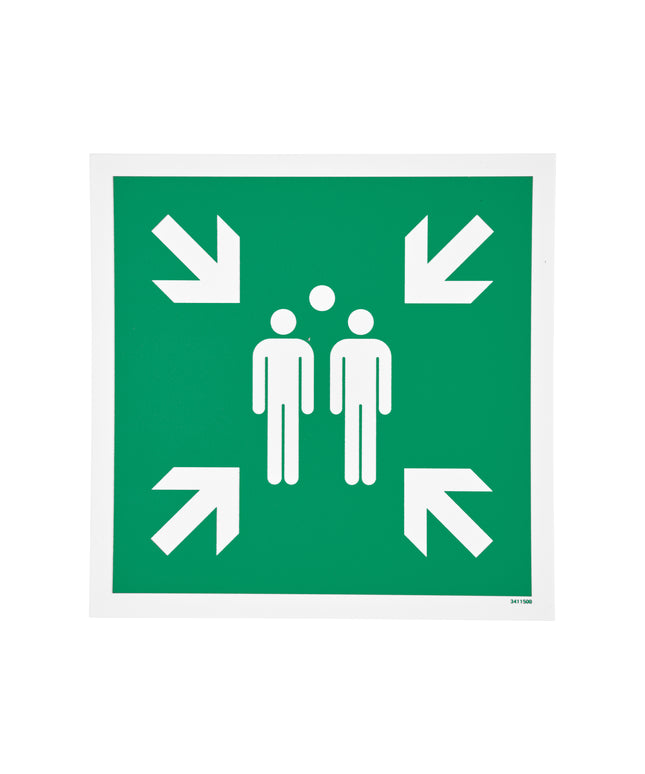 Skilt - Samlingsplads 200x200 mm, mat