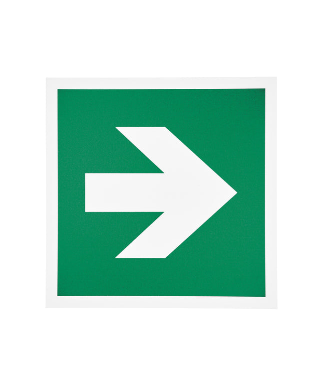 Skilt flugtvejspil venstre/højre - 300x300 mm efterlys.