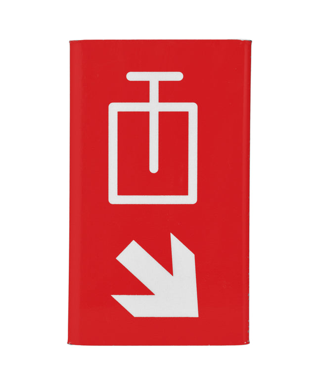 Skilt Håndsprøjtebatteri vinkel m.pil refleks