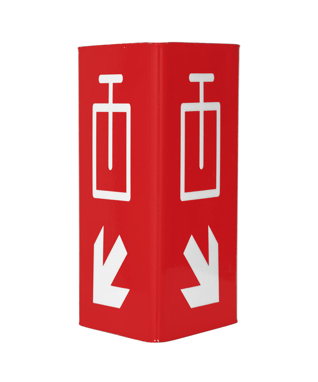 Skilt Håndsprøjtebatteri vinkel m.pil refleks