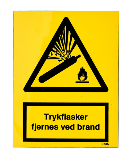 Folie - Trykflasker fjernes ved brand 110 mm x 85 mm
