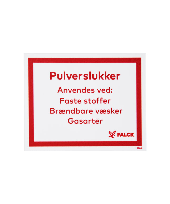Skilt Pulverslukker anvendes