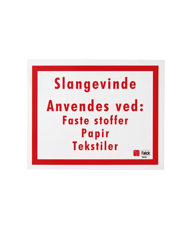 Skilt Slangevinde anvendes