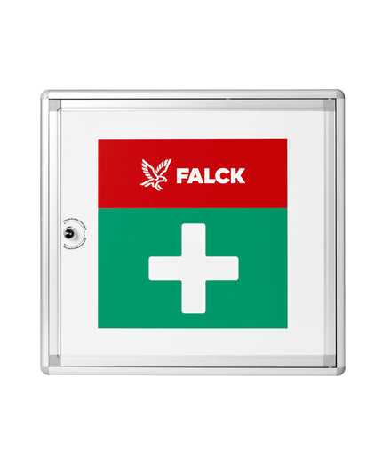 Nødhjælpsskab model Falck med indhold