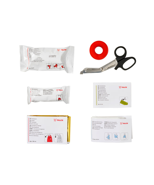 Førstehjælpskasse til bil i blå