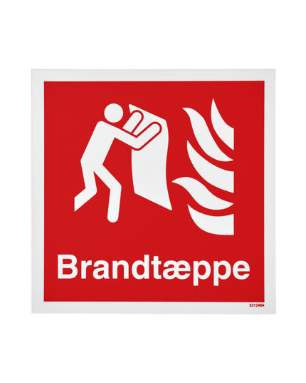Skilt brandtæppe Efterlysende Str. 150x150 mm