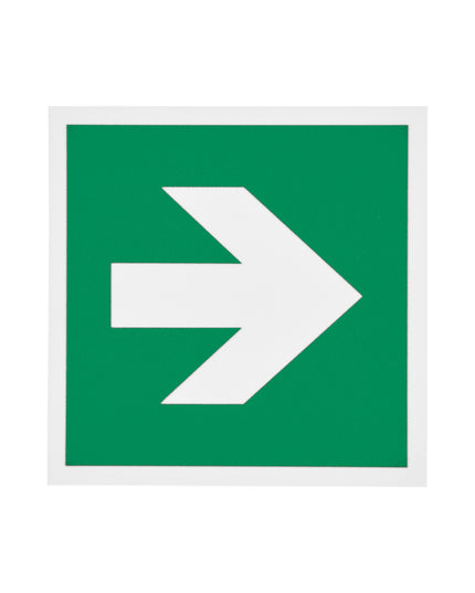 Skilt flugtvejspil venstre/højre 150x150 mm efterlys.