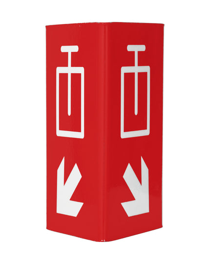 Skilt Håndsprøjtebatteri vinkel m.pil refleks