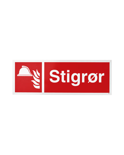 Skilt stigrør. Str. 148x420mm, mat