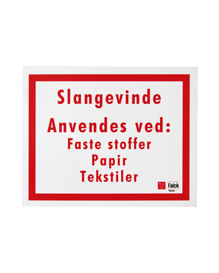 Skilt Slangevinde anvendes