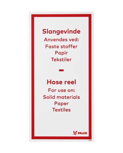 Skilt Slangevinde anvendes dk-eng