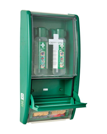 Øjenskyllestation m. plasterautomat