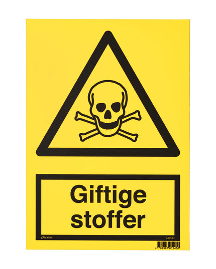 Skilt- Giftige stoffer 210x297 mm (bestillingsvare)
