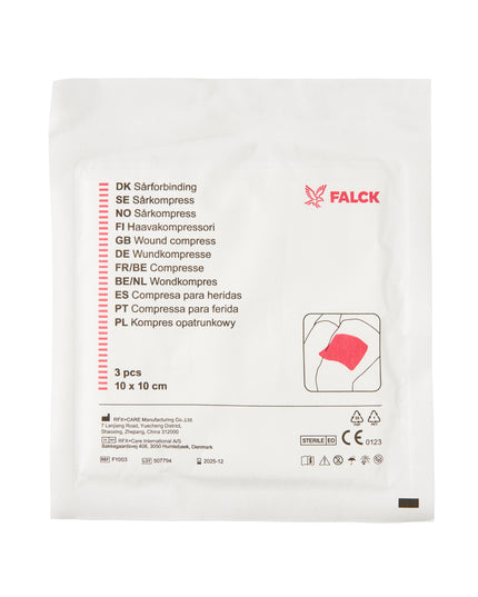 Gazekompres af 3 stk. - str. 10x10 cm