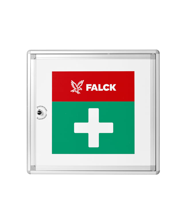 Nødhjælpsskab model Falck med indhold