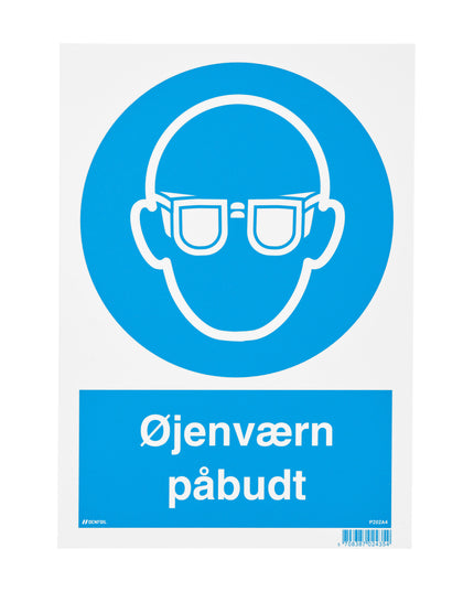 Skilt "Øjenværn påbudt" str. R4 (bestillingsvare)