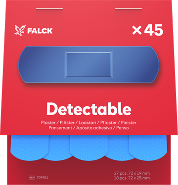Detektorplaster blåt plast - Refill 6 x 45 stk. i to størrelser.